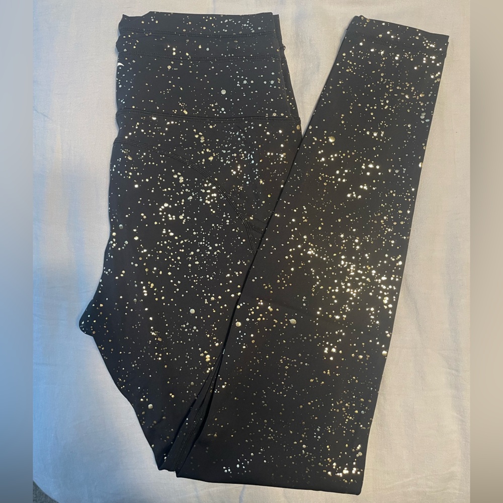 Zyia Black Stay Gold Pocket Drawstring Luxe 28” Leggings - Picture 5 of 7